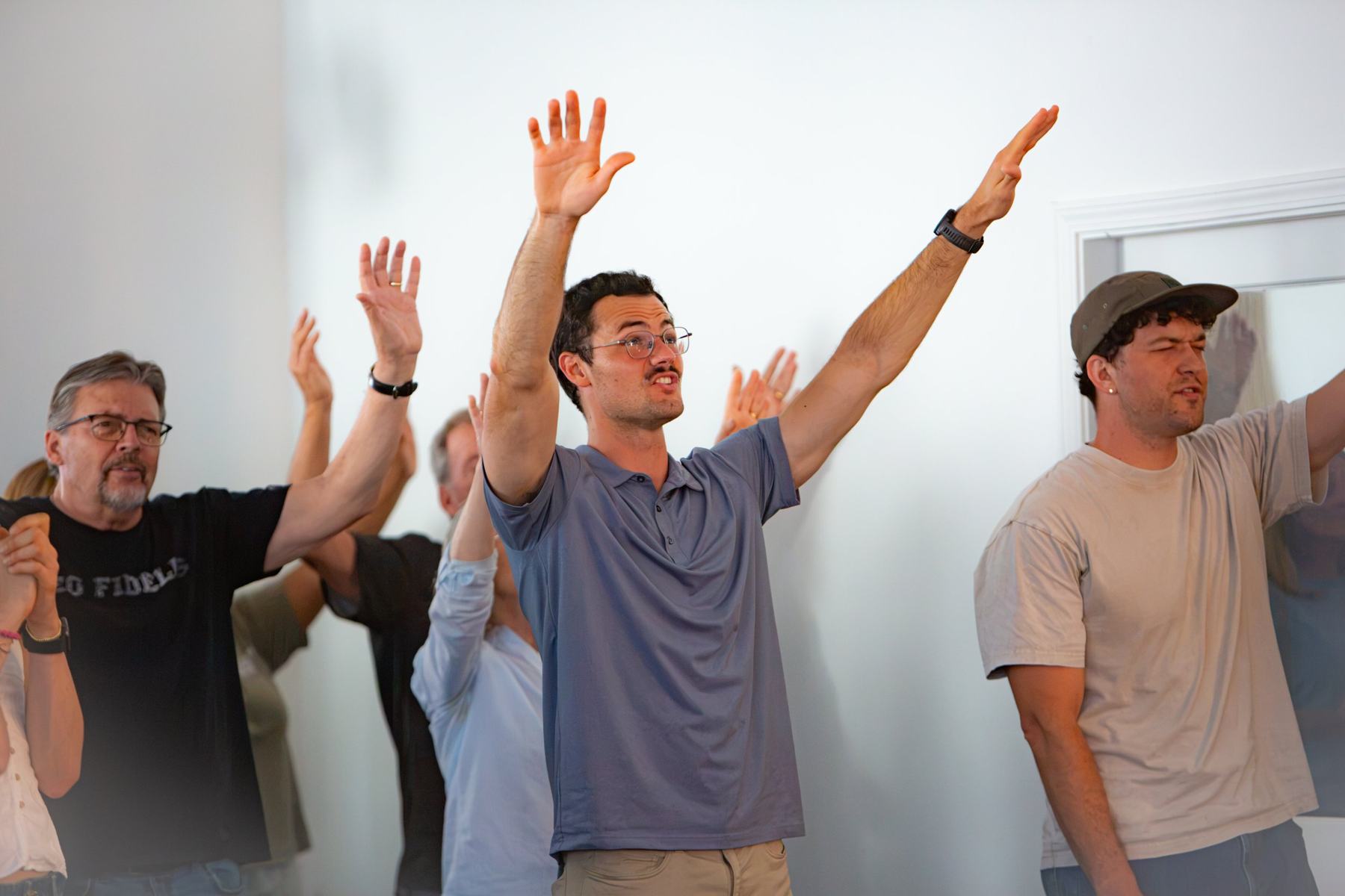 Hands raised in worship